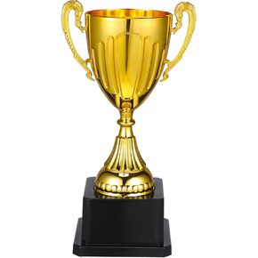 NOLITOY Award Trophies Golden Cup 7.4 Plastic Trophy Cup with Base, Gold Prizes for Sports Tournaments Competitions Achievement Recognitions