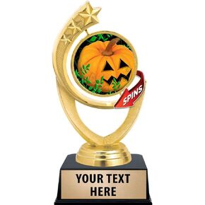 Crown Awards 6 1/4" Halloween Trophies, Comet Spinner Halloween Pumpkin Trophy Prime