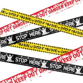 3 Pcs Halloween Decorations Caution Tape,3inchx90ft Halloween Fright Tape,Halloween Party Decorations for Haunted Houses, Danger, Beware and Attention