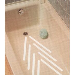 Safe Way Traction 3/4" X 17 1/2" White Adhesive Vinyl Anti Slip Non Skid Safety Tape Bath Strips - Package of 8