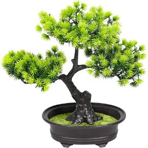 Artificial Bonsai Tree Juniper Artificial Plant Indoor Small Fake Plant Decoration, Office Desk Bathroom Shelf Bedroom Living Room Decoration Guest-Greeting Pine