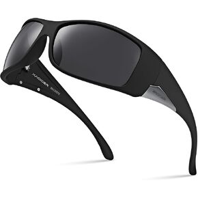 Xagger Wrap Around Oversized Sport Polarized Sunglasses for Men TR90 Frame Driving Fishing Sun Glasses