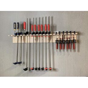 Factory Crafts Bar Clamp Tool Holder Organization Storage Rack Wood Shelf Organizer 20-Slot Birch Plywood