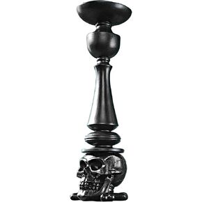 Design Toscano Shadow of Darkness Skull and Bones Sculptural Candlestick, Standard, Single