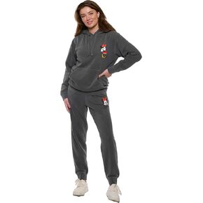 Disney Womens Mickey Minnie Mouse Hoodie and Jogger Matching 2 Piece Set Sweatsuit Mineral Wash