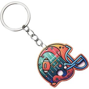 Football Keychain for Men Women Football Gifts for Women Men Football Accessories Gift for Teens Football Party Supplies Rugby Key Chain Football Lovers Gift Ideas Cute Gifts for Rugby Fans