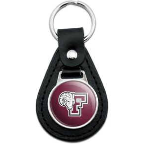 GRAPHICS & MORE Black Leather Fordham University Primary Logo Keychain