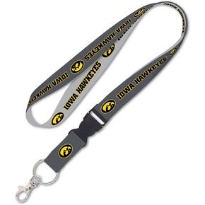WinCraft Iowa Hawkeyes Lanyard with Detachable Buckle, 1" - Grey
