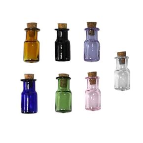 7Pcs Mini Cylinder Glass Bottles Empty Vials Tiny Jars with Cork Stoppers Wishing Bottle Drifting Bottle Message Bottle Decorative Bottle for Art DIY Crafts Gift, Random Color
