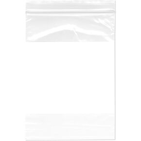 Plymor 5" x 7" (Pack of 100), 2 Mil with White-Block Zipper Reclosable Plastic Bags