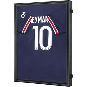 IHEIPYE Jersey Frame Display Case Black Lock-2Pack,Large Shadow Box Lockable with 98% UV Protection Acrylic and Hanger for Baseball Basketball Football Soccer Hockey 2XL Sport Jersey Shirt