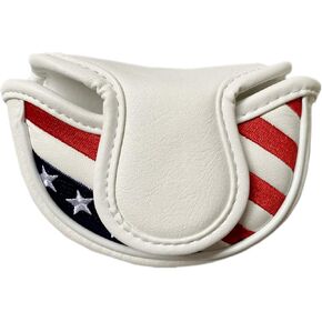 Red White Blue Patriotic Golf Putter Cover, Mid Mallet Putter Head Cover Club Protection Case fits for Scotty Cameron & Other Half Mallet Putter Clubs