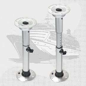 Hoffen Adjustable Pontoon Boat Table Pedestal, Aluminum RV Table Base Stand Leg, Telescoping Table Base Kit for RV Marine Boat Yacht RV