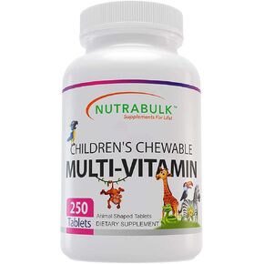 Children’s Chewable Multi-Vitamins - Promotes Overall Development - USA made Vitamins for Kids to Support Immune System & Bones |Gluten Free Cherry Flavored 250 Tablets
