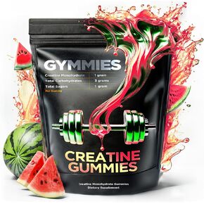 Creatine Monohydrate Gummies - Muscle Growth, Performance, Endurance - 1 Gram Creatine per Gummy - Vegan, Non-GMO, Gluten-Free, Made in USA - 90ct - Sour Watermelon Flavor