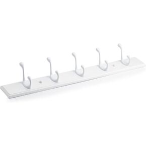 Richelieu Hardware T020210195 Utility Hook Rack 23-7/8 in (605 mm), Brushed Nickel and White
