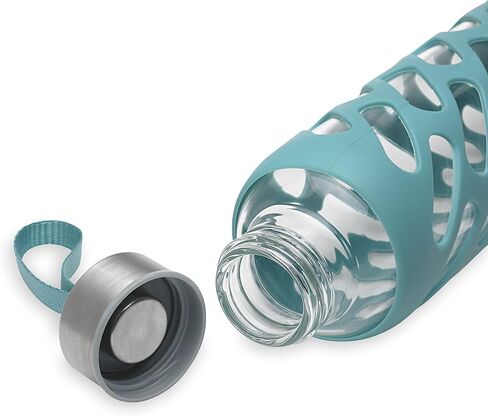 Gaiam Water Bottle Sure-Grip Glass Bottle with Protective Silicone Sleeve, 20 oz in Saudi Arabia