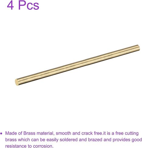 DMiotech 2Pack 6mm x 400mm, Brass Solid Round Rod, Brass Rod Lathe Bar Stock for DIY Craft in Kuwait