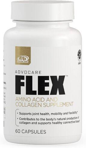 مكمل AdvoCare Flex للأحماض الأمينية والكولاجين - يدعم صحة المفاصل والبشرة والعظام * - يحتوي على L-Glycine وL-Histidine وL-Leucine والمزيد - 60 كبسولة in Kuwait
