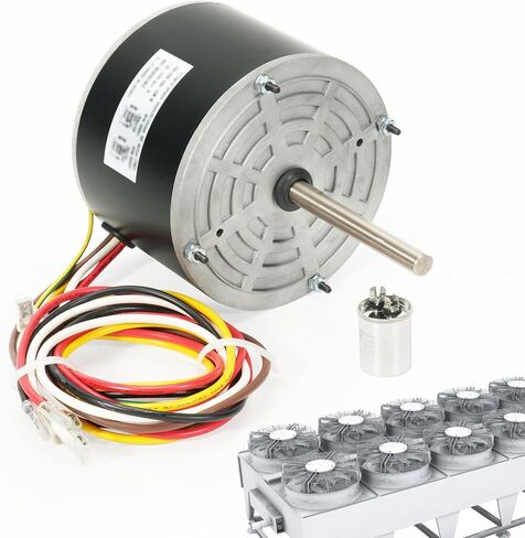 51-23055-11 محرك مروحة مكثف 1/5 حصان، 1075 دورة في الدقيقة، 60 هرتز، 1.3 أمبير، 208-230 فولت متوافق مع Rheem Ruud Weather King Ruud Protech 51-21853-01 51-21854-01 مكيف الهواء AC in Kuwait