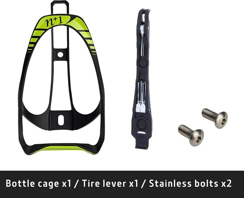 N+1 Carbon Fiber Lightweight Bike Water Bottle Holder- Bicycle Bottle Cage with Integrated Tire Levers and Steel Bolts for MTB, Road Bikes, and Mountain Bikes in Kuwait