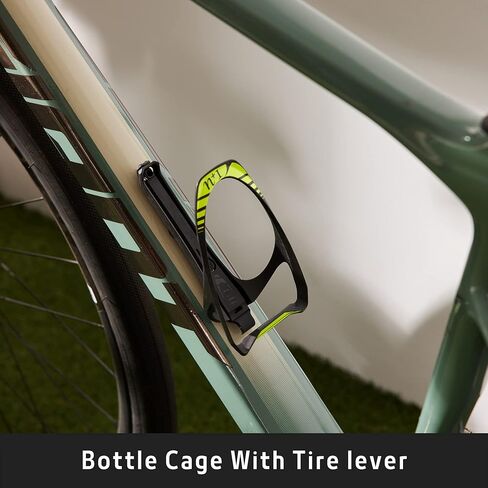 N+1 Carbon Fiber Lightweight Bike Water Bottle Holder- Bicycle Bottle Cage with Integrated Tire Levers and Steel Bolts for MTB, Road Bikes, and Mountain Bikes in Kuwait