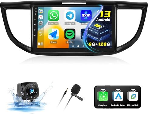 UNITOPSCI 2G+64G لهوندا CRV 2012-2016 راديو Android Car Stereo Wireless Apple CarPlay Android Auto Mirror Link 9 بوصة تعمل باللمس GPS Navigation WiFi Bluetooth FM/RDS راديو مع كاميرا احتياطية in Saudi Arabia