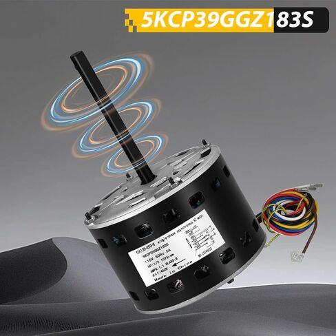 محرك منفاخ 5KCP39GGZ183S، 1/3 حصان 115 فولت، محرك منفاخ الفرن HC41AE117، 1075 دورة في الدقيقة، 5.2 أمبير، 60 هرتز متوافق مع الناقل HC41SE122A، HC41AE117A وGE Genteq in Kuwait