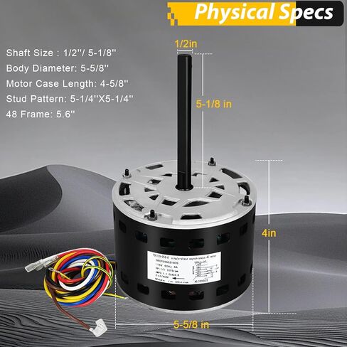 محرك منفاخ 5KCP39GGZ183S، 1/3 حصان 115 فولت، محرك منفاخ الفرن HC41AE117، 1075 دورة في الدقيقة، 5.2 أمبير، 60 هرتز متوافق مع الناقل HC41SE122A، HC41AE117A وGE Genteq in Kuwait