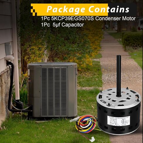 محرك منفاخ 5KCP39GGZ183S، 1/3 حصان 115 فولت، محرك منفاخ الفرن HC41AE117، 1075 دورة في الدقيقة، 5.2 أمبير، 60 هرتز متوافق مع الناقل HC41SE122A، HC41AE117A وGE Genteq in Kuwait