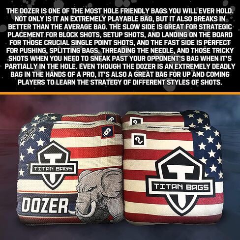 Titan Bags Dozer Cornhole Bags - 6" x 6" ACL PRO Approved Cornhole Bean Bags for Tournaments - Versatile & Durable Professional Cornhole Bags Ideal for Indoor/Outdoor Toss Sports & Games (Set of 4) in Saudi Arabia