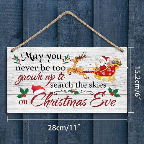 TOARTI Merry Christmas Wood Sign-15.2x28cm، سنة جديدة سعيدة سانتا كلوز عيد الميلاد الغزلان لوحة خشبية معلقة جدار الفن، لوازم عطلة الشتاء معلقة ديكور الباب لديكور جدار نافذة المنزل in Kuwait