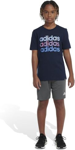 adidas Boy's Short Sleeve Multiplicity Tee, 6 Collegiate Navy in Saudi Arabia