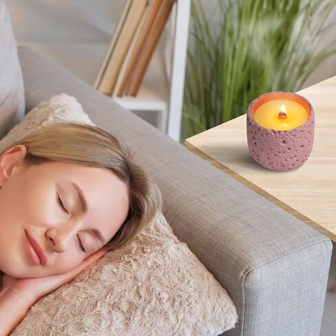 Scented Candle is Pastel Purple Cylindrical French Juniper and Lavender Flavor,16 Oz Soy Candles,Up to 30 Hours Burn Time,Aromatherapy Candle Make Crackling Wicks as They Burn,Give The Best Gift in Saudi Arabia