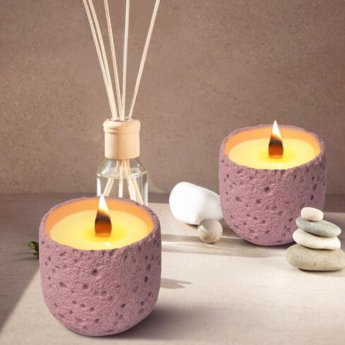 Scented Candle is Pastel Purple Cylindrical French Juniper and Lavender Flavor,16 Oz Soy Candles,Up to 30 Hours Burn Time,Aromatherapy Candle Make Crackling Wicks as They Burn,Give The Best Gift in Saudi Arabia