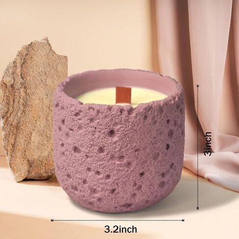 Scented Candle is Pastel Purple Cylindrical French Juniper and Lavender Flavor,16 Oz Soy Candles,Up to 30 Hours Burn Time,Aromatherapy Candle Make Crackling Wicks as They Burn,Give The Best Gift in Saudi Arabia