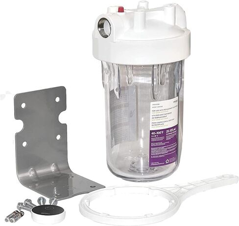 Whirlpool Large Capacity 10" x 4.5" Whole House Water Filter System WHKF-DWHBB, 1" Port, NSF Certified Reduces Sediment, Sand, Soil, Silt, Rust, Includes Filter Housing, Installation Kit & Timer in Kuwait