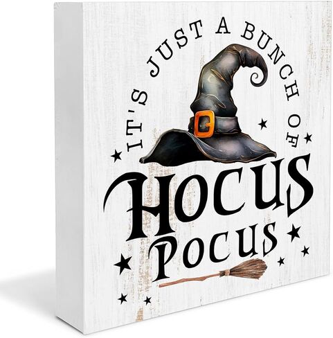 Halloween Decor, Halloween Home Decorations, Farmhouse Saying Wooden Decorative Sign, Home Decor for Desk Table Shelf 5 x 5 Inches in Kuwait