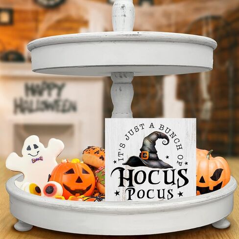 Halloween Decor, Halloween Home Decorations, Farmhouse Saying Wooden Decorative Sign, Home Decor for Desk Table Shelf 5 x 5 Inches in Kuwait