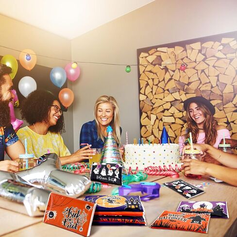 Zhanmai Halloween Party Favors 100 حزمة من مناديل الوجه للهالوين النحيفة بحجم السفر 3 طبقات مناديل حجم المحفظة حزم الجيب للضيوف لوازم حفلات الهالوين 5 أنماط in Saudi Arabia