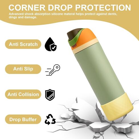 yoelike Silicone Boot for Owala Water Bottle 24 oz 32 oz 40 oz, Anti-Slip Protective Sleeve for FreeSip/Twist/Flip, Bottom Bumper Cover for Watter Bottle Accessories in Saudi Arabia