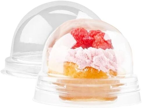 Hewnda 50 Pack 2 Inch Clear plastic mini cake box muffins box cookies cookies muffins dome box wedding birthday gift box(Clear) in Saudi Arabia