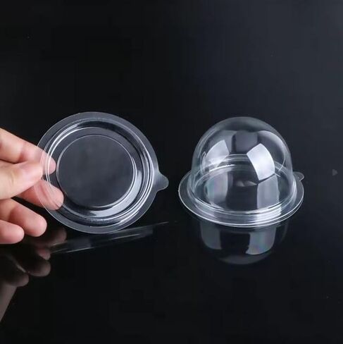 Hewnda 50 Pack 2 Inch Clear plastic mini cake box muffins box cookies cookies muffins dome box wedding birthday gift box(Clear) in Saudi Arabia