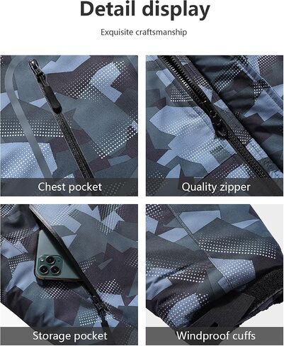 Men's Mountain Winter Coat Warm Fleece Ski Snow Jacket Waterproof Raincoat with Hood, Medium, Army Green Camo in Saudi Arabia