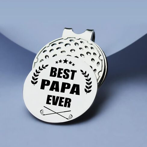 علامة كرة جولف TSUYAWU Best Papa Ever - علامة جولف مضحكة مع مشبك قبعة مغناطيسي هدية مبتكرة للجولف - هدايا إكسسوارات الجولف لمحبي الجولف من Papa Grandpa Golf للرجال in Kuwait