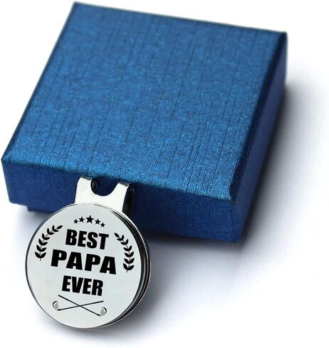 علامة كرة جولف TSUYAWU Best Papa Ever - علامة جولف مضحكة مع مشبك قبعة مغناطيسي هدية مبتكرة للجولف - هدايا إكسسوارات الجولف لمحبي الجولف من Papa Grandpa Golf للرجال in Kuwait