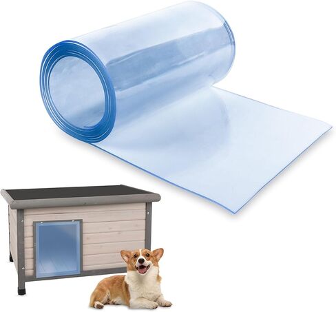 شرائط أبواب بلاستيكية مقاس 8 × 12 بوصة، ستارة شرائط باب من الفينيل بسُمك 0.08 بوصة، ستارة باب بلاستيكية ناعمة للمشي في أبواب الدخول التجارية الباردة، باب دخول بيت الكلب والقطط DIY in Kuwait