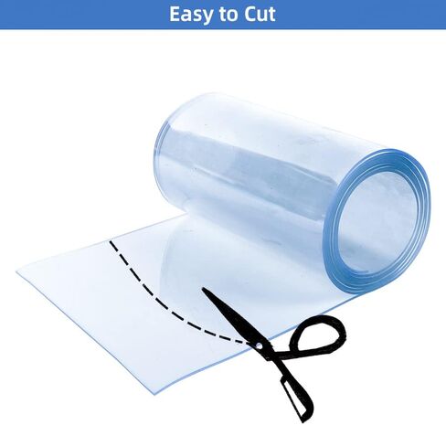 شرائط أبواب بلاستيكية مقاس 8 × 12 بوصة، ستارة شرائط باب من الفينيل بسُمك 0.08 بوصة، ستارة باب بلاستيكية ناعمة للمشي في أبواب الدخول التجارية الباردة، باب دخول بيت الكلب والقطط DIY in Kuwait