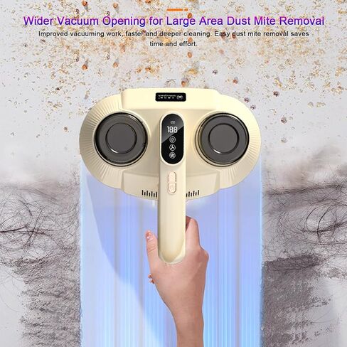 Bed Vacuum Cleaner,15Kpa Handheld Mattress Vacuum Cleaner with Purple Light, Lightweight and Rechargeable Vacuum with HEPA Filter for Bed Cleaning, Fabric Sofa, Pet Hair (3 Filters) in Saudi Arabia