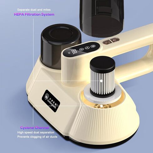 Bed Vacuum Cleaner,15Kpa Handheld Mattress Vacuum Cleaner with Purple Light, Lightweight and Rechargeable Vacuum with HEPA Filter for Bed Cleaning, Fabric Sofa, Pet Hair (3 Filters) in Saudi Arabia